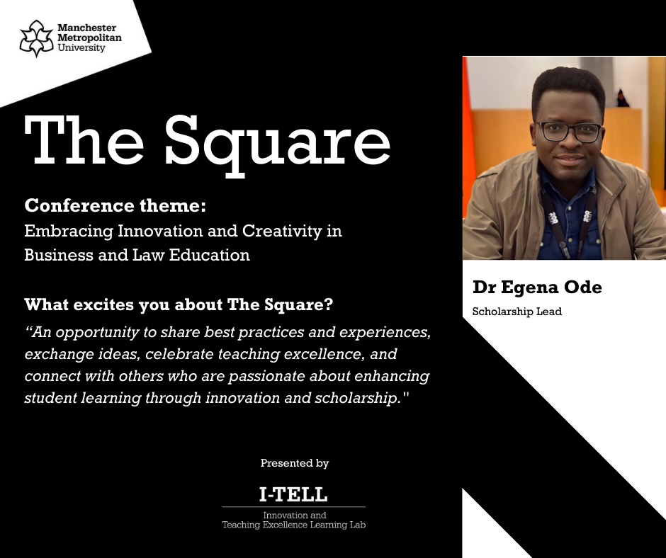 🎓 Meet Dr. Egena Ode, Scholarship Lead for #TheSquare2025!
Exchange ideas, celebrate excellence &amp; drive innovation.
📍12 June | 9AM | Manchester Met
#ITELL