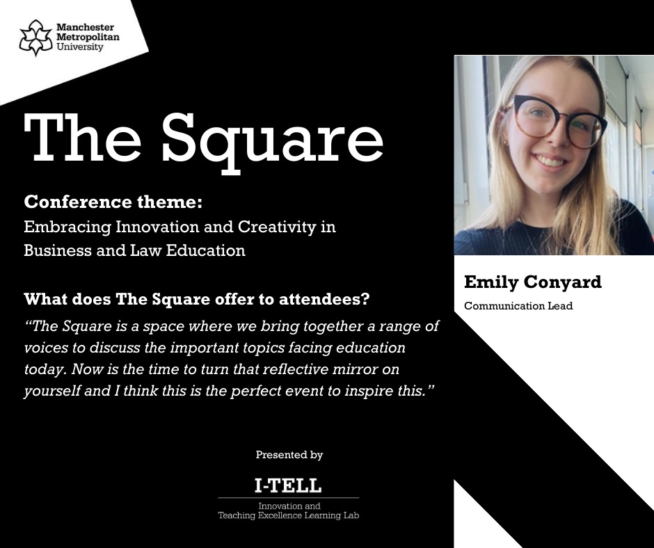 📣 Meet Emily Conyard, Communications Lead at #TheSquare2025!
A space to reflect, connect &amp; shape the future of education.
📍12 June | 9AM | Manchester Met
#ITELL