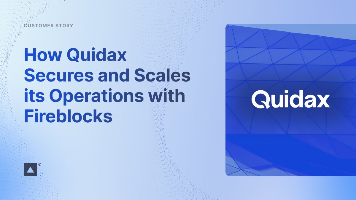 Fireblocks (@fireblockshq) on Twitter photo Quidax was gaining ground in Nigeria’s crypto market—but their in-house infra couldn’t keep up.
Switching to Fireblocks helped them:
✔️ Eliminate dev bottlenecks
✔️ Cut IT + security risks
✔️ Launch tokens faster
See how <a href="/QuidaxGlobal/">Quidax: Your Crypto Plug</a> scaled smarter → bit.ly/customers-quid… Quidax was gaining ground in Nigeria’s crypto market—but their in-house infra couldn’t keep up.
Switching to Fireblocks helped them:
✔️ Eliminate dev bottlenecks
✔️ Cut IT + security risks
✔️ Launch tokens faster
See how <a href="/QuidaxGlobal/">Quidax: Your Crypto Plug</a> scaled smarter → bit.ly/customers-quid…