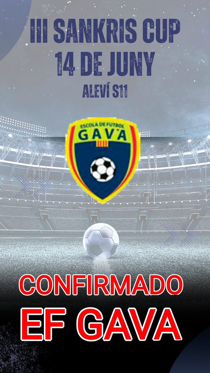 📣 Nou equip confirmat per la 𝐈𝐈𝐈 𝐒𝐚𝐧𝐊𝐫𝐢𝐬 𝐂𝐮𝐩!
💥 Benvinguts, EF Gavà!

📅 𝟏𝟒 𝐝𝐞 𝐣𝐮𝐧𝐲
📍 𝐂𝐚 𝐧’𝐀𝐧𝐠𝐥𝐚𝐝𝐚
🏆 𝐀𝐥𝐞𝐯í 𝐒𝐔𝐁𝟏𝟏

🔵⚪️ 𝐒𝐚𝐧𝐊𝐫𝐢𝐬 𝐂𝐮𝐩 𝐢𝐬 𝐜𝐨𝐦𝐢𝐧𝐠…
