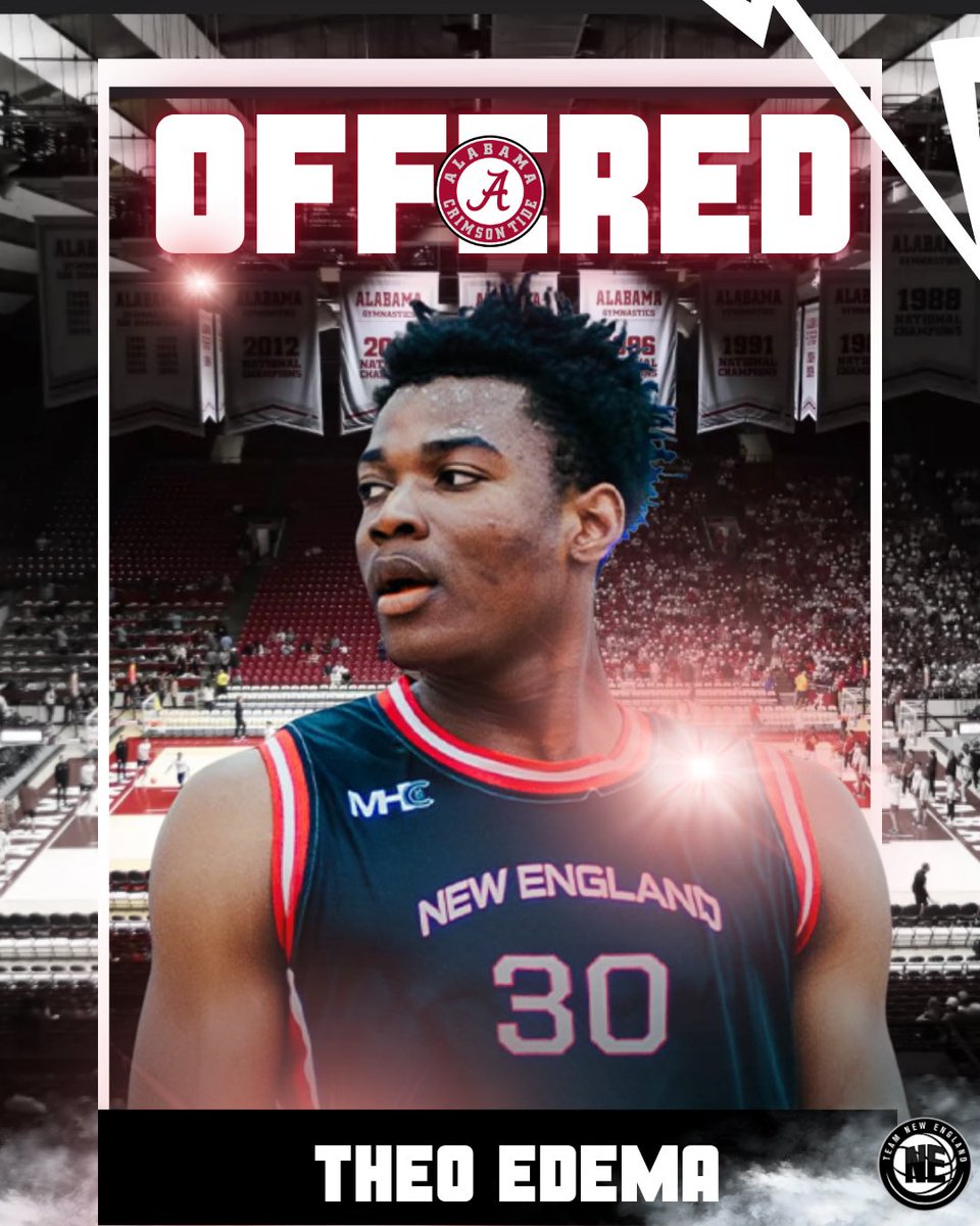 Team New England Basketball Club (@tnebballclub) on Twitter photo Congrats to 2027 7’0” C <a href="/Theophilousedem/">Theophilous Edema</a> on his offer from <a href="/AlabamaMBB/">Alabama Men’s Basketball</a> today.
Theo was offered by <a href="/KUHoops/">Kansas Men’s Basketball</a> earlier this week.
Concensus: a fluid 7’0” big man that has one of the highest ceilings in the 🇺🇸.
Note: Theo is an honor roll student🎯
#TheHomeTeam #RollTide Congrats to 2027 7’0” C <a href="/Theophilousedem/">Theophilous Edema</a> on his offer from <a href="/AlabamaMBB/">Alabama Men’s Basketball</a> today.
Theo was offered by <a href="/KUHoops/">Kansas Men’s Basketball</a> earlier this week.
Concensus: a fluid 7’0” big man that has one of the highest ceilings in the 🇺🇸.
Note: Theo is an honor roll student🎯
#TheHomeTeam #RollTide
