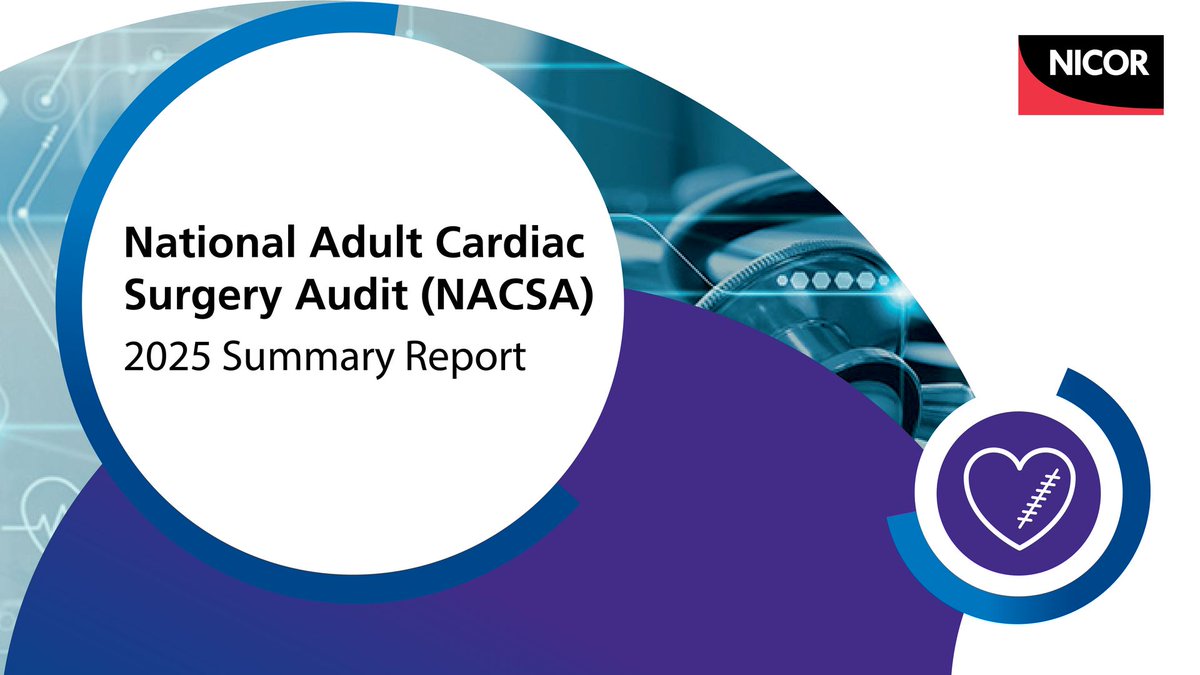 You can view our latest National Adult Cardiac Surgery Audit (NACSA) insights via our interactive reports which provide narrative explaining the data. You can view the NACSA report and all 10 clinical domain reports via our website: bit.ly/4j1ZRaO