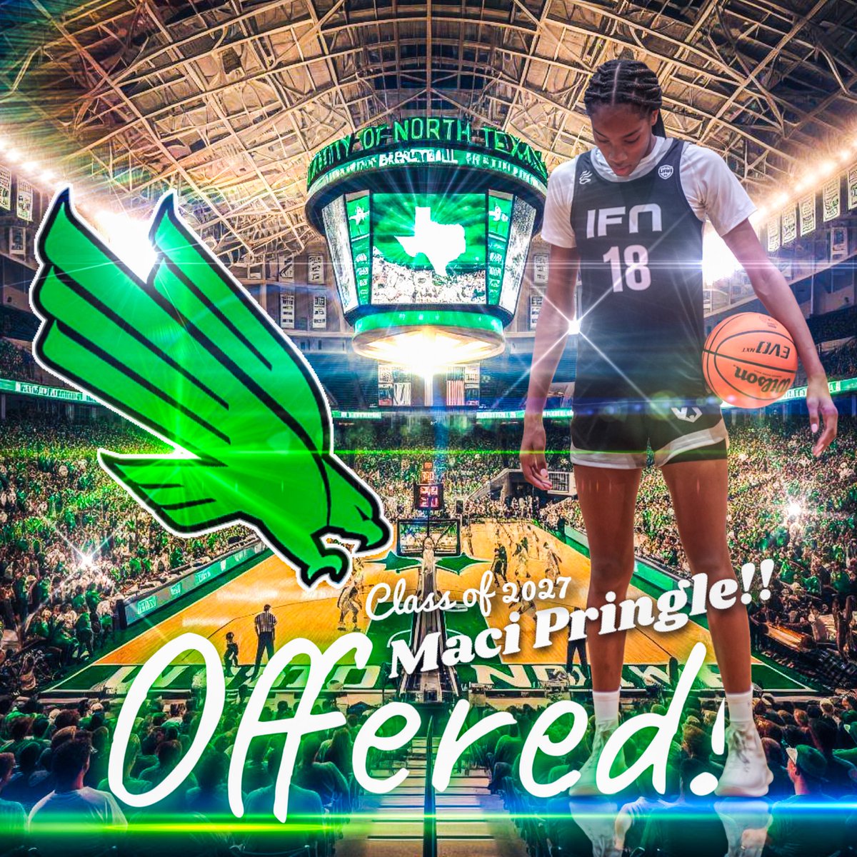 IFNGUAA (@ifnguaa) on Twitter photo Congratulations to 6โ1โ 2027 <a href="/MaciPringle/">Maci Pringle</a> on her most recent offer to play for <a href="/MeanGreenWBB/">UNT Women's Basketball</a>โผ๏ธ
Big S/O and thanks to the coaching staff for believing in this talented young lady!
#IFNGUAA16 #ItsFoxNation Congratulations to 6โ1โ 2027 <a href="/MaciPringle/">Maci Pringle</a> on her most recent offer to play for <a href="/MeanGreenWBB/">UNT Women's Basketball</a>โผ๏ธ
Big S/O and thanks to the coaching staff for believing in this talented young lady!
#IFNGUAA16 #ItsFoxNation
