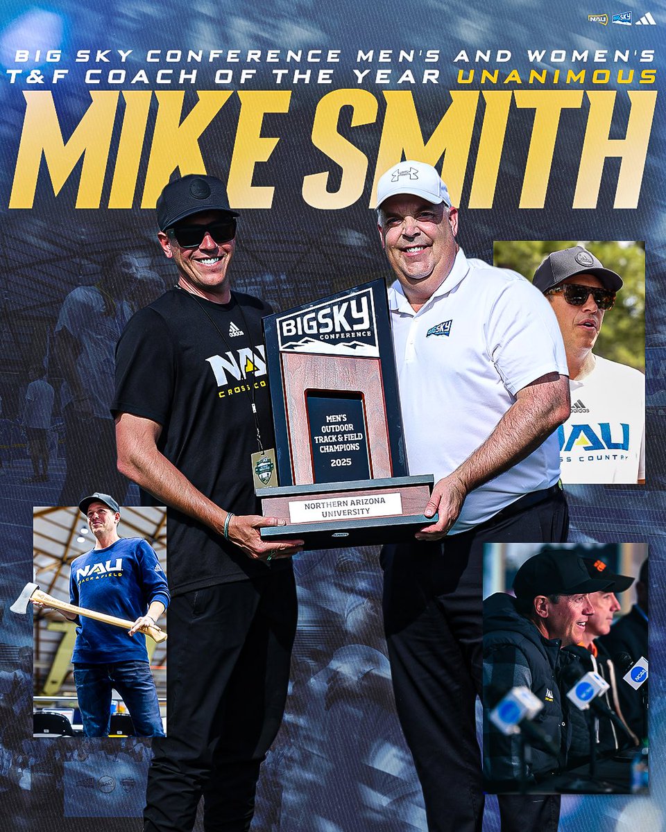 NAU Track & Field/XC (@nautrackfieldxc) on Twitter photo Capping off a legendary <a href="/BigSkyConf/">Big Sky Conference</a> career with 41 Big Sky Coach of the Year awards 🪓
Here’s two more for the trophy case.
🔗 shorturl.at/uOZ0Z
#RaiseTheFlag | #BigSkyTF Capping off a legendary <a href="/BigSkyConf/">Big Sky Conference</a> career with 41 Big Sky Coach of the Year awards 🪓
Here’s two more for the trophy case.
🔗 shorturl.at/uOZ0Z
#RaiseTheFlag | #BigSkyTF
