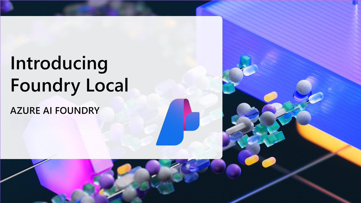 Run AI on your device with Foundry Local!
💻 Build fast, private, offline apps with #EdgeAI
⚙️ Power it all up with ONNX Runtime for CPU, GPU, &amp; NPU
🔒 Experience perfection for secure, scalable AI Development
Here's what you need to know... msft.it/6019S5HCH