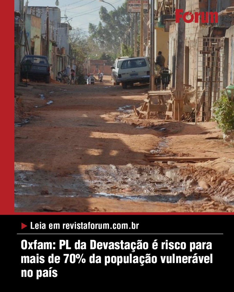 Projeto que pode ser votado a qualquer momento na Câmara pode aprofundar desigualdades sociais e racismo ambiental no Brasil, apontam dados da organização

📍Leia na #Fórum: abre.ai/mROs ⁠
⁠
#PLdaDevastação #Oxfam #PopulaçãoVulnerável #MeioAmbiente #RevistaFórum