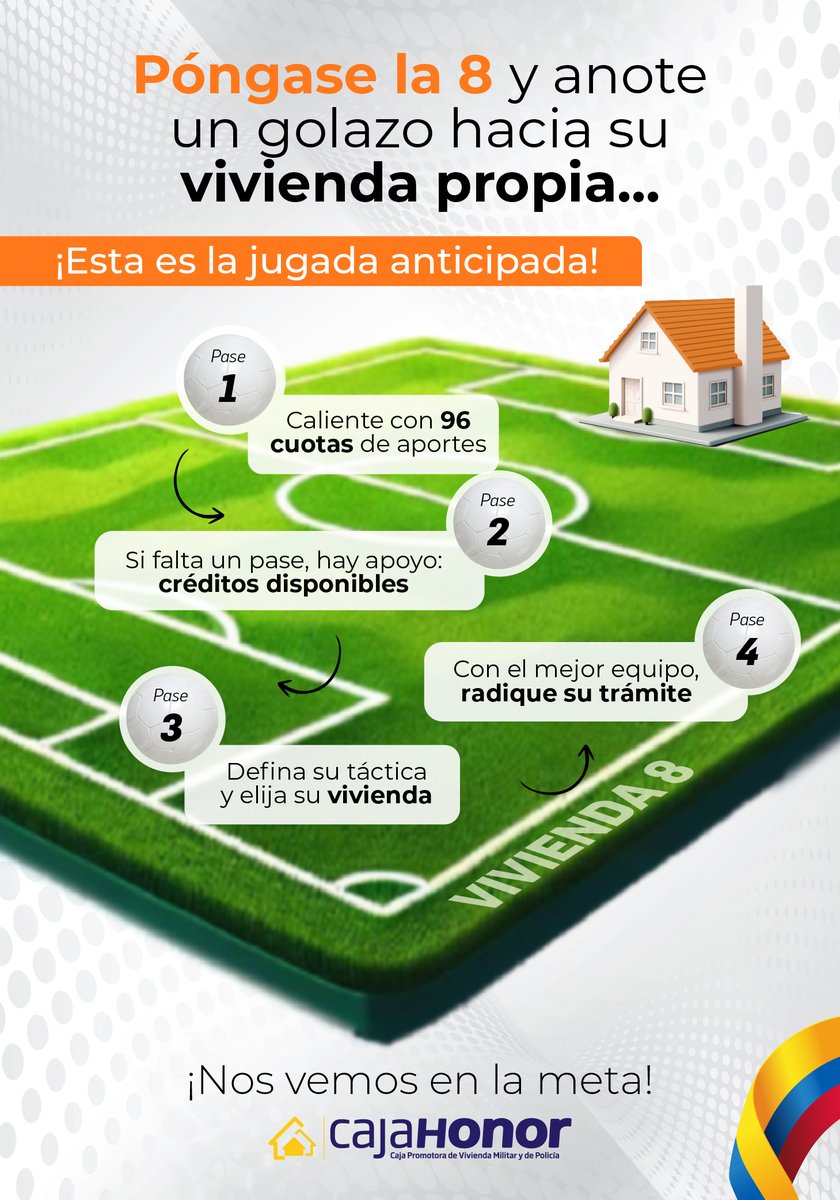 🗓️Junio ¡El mes del mejor partido de su vida!  ¿Ya completó 96 cuotas?  ¡Gane la Copa Caja Honor y haga realidad su vivienda!   Con el modelo Vivienda 8 ¡Siga los pasos y métale el gol a su futuro!  #CajaHonor #Vivienda8 #GolDeSuVida #CopaCajaHonor #JunioConPropósito