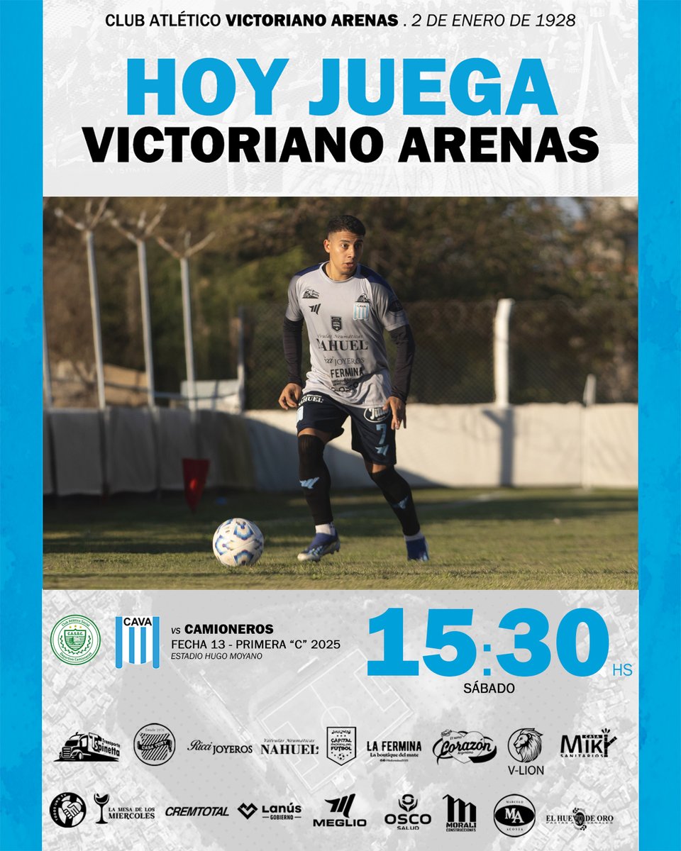 ¡𝗛𝗢𝗬 𝗝𝗨𝗚𝗔𝗠𝗢𝗦! ⚽

🆚 Camioneros
🕖 15:30 hs
🏆 Fecha 13
🏟️ Estadio Hugo Moyano
🖥️ @todosunotv

#VamosVictoriano 🩵🤍