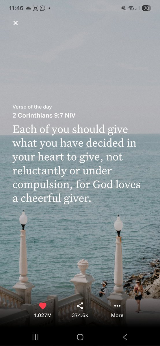 God loves a cheerful giver 🙏✝️🙌🥰
Put the needs of others above your own.