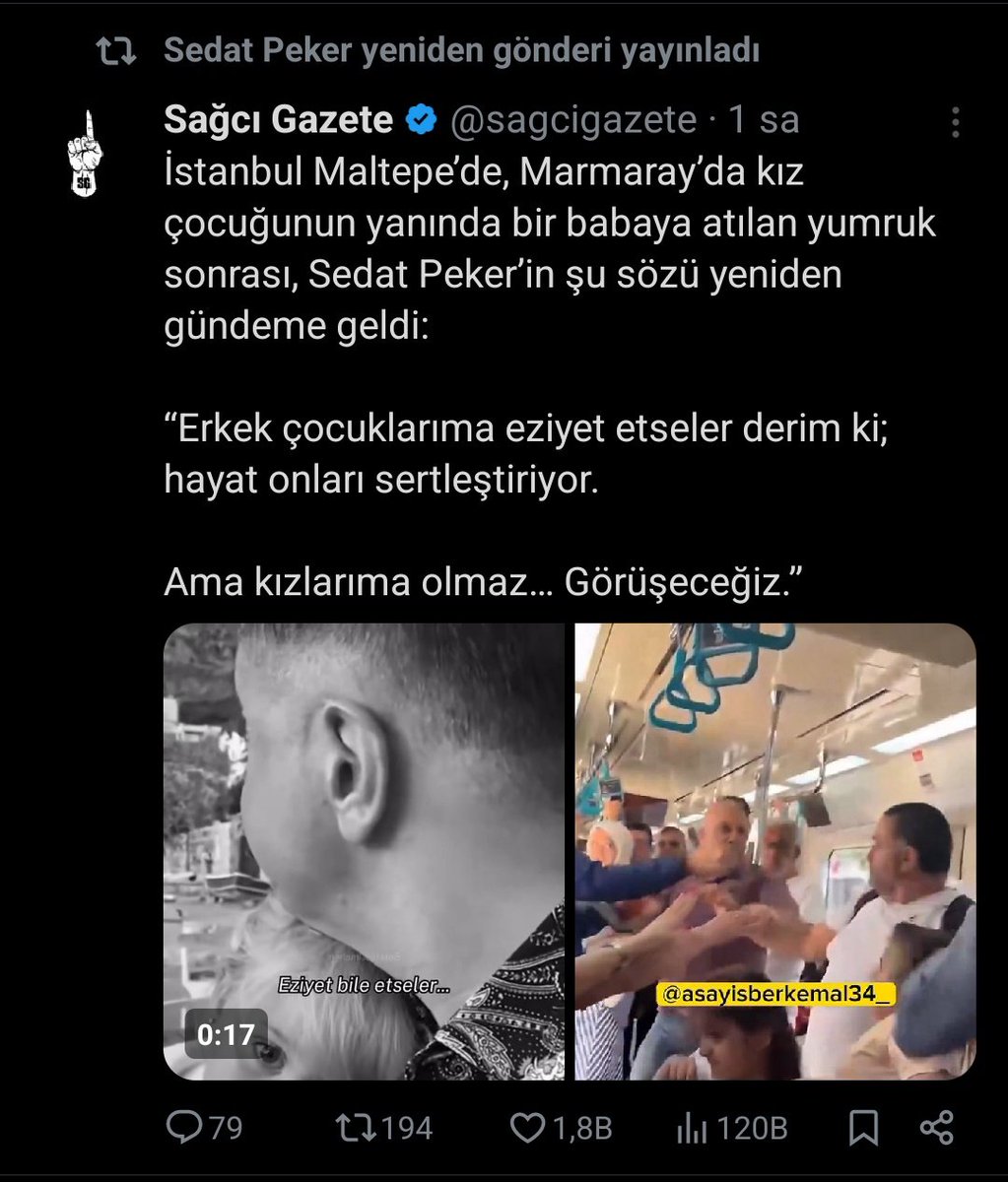 En hassas noktası çocuklar olan, Sedat Peker olayı yakından takip ettiğine göre mavi gömlekli arkadaşa büyük geçmiş olsun.