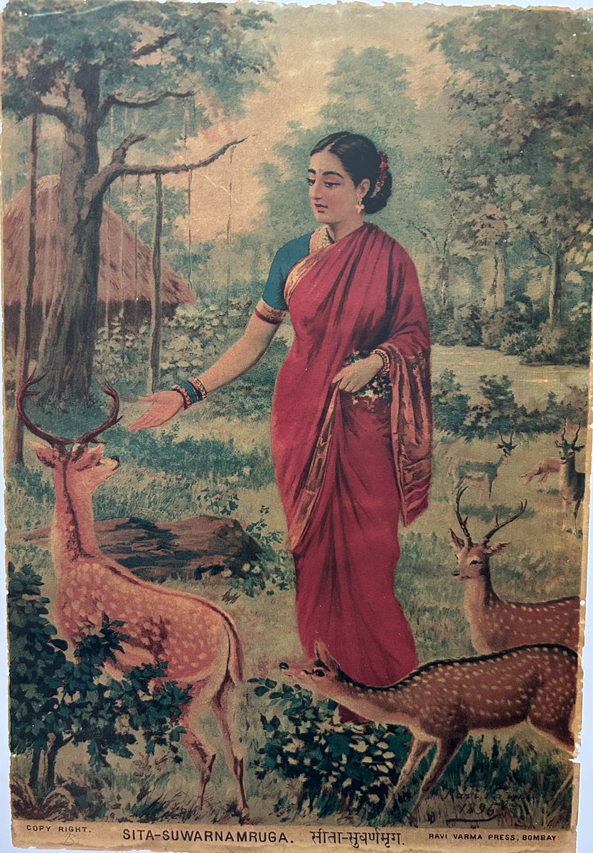Jignasa (@calijignasa) on Twitter photo Sita-Suwarnamruga (Sita and the golden deer) Ravi Verma Litho 1896 Mumbai. Key scene in the Ramayana. Marica is Ravana’s uncle who takes the form of a deer, approaches Sita without fear. <a href="/ssharadmohhan/">Sharad Mohan شرد ਸ਼ਰਦ शरद শরদ</a> <a href="/PunjabiRooh/">Punjabi Rooh</a> <a href="/DalrympleWill/">William Dalrymple</a> <a href="/AmitGuha2020/">Amit Guha</a> <a href="/IndiaArtHistory/">Indian Art</a> Sita-Suwarnamruga (Sita and the golden deer) Ravi Verma Litho 1896 Mumbai. Key scene in the Ramayana. Marica is Ravana’s uncle who takes the form of a deer, approaches Sita without fear. <a href="/ssharadmohhan/">Sharad Mohan شرد ਸ਼ਰਦ शरद শরদ</a> <a href="/PunjabiRooh/">Punjabi Rooh</a> <a href="/DalrympleWill/">William Dalrymple</a> <a href="/AmitGuha2020/">Amit Guha</a> <a href="/IndiaArtHistory/">Indian Art</a>
