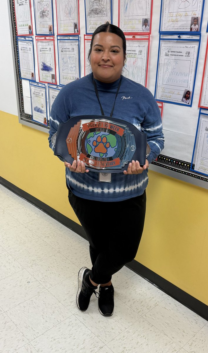 Congratulations to Ms. Canales, this week’s Tiger 🐯 of the Week! Ms. Canales leads our art ancillary classes and loves to visit our SLL &amp; SLC students. Thank you for all you do for our students and school!
