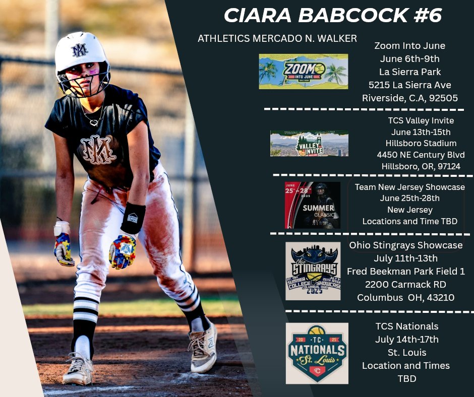 Ciara Babcock (@ciarababcock08) on Twitter photo Coaches, we are on the road this summer. Here is our 2025 schedule. We would like to invite you out to our games.
<a href="/ExtraInningSB/">EXTRA INNING SOFTBALL</a> <a href="/CoastRecruits/">Coast 2 Coast Recruits</a> <a href="/DirectRecruits/">Direct Recruits</a> <a href="/QrRecruiter/">QR RECRUITER</a> <a href="/247recruiting/">247Sports Recruiting</a> <a href="/SBRRetweets/">Softball Recruiting Reposts</a> <a href="/SoftballRecruit/">Softball Recruit ๐ฅ</a> <a href="/TopPreps/">College Coach / College Scout / College Recruiter</a> <a href="/LineDsoftball/">Line Drive Media</a> <a href="/D1Softball/">D1Softball</a> Coaches, we are on the road this summer. Here is our 2025 schedule. We would like to invite you out to our games.
<a href="/ExtraInningSB/">EXTRA INNING SOFTBALL</a> <a href="/CoastRecruits/">Coast 2 Coast Recruits</a> <a href="/DirectRecruits/">Direct Recruits</a> <a href="/QrRecruiter/">QR RECRUITER</a> <a href="/247recruiting/">247Sports Recruiting</a> <a href="/SBRRetweets/">Softball Recruiting Reposts</a> <a href="/SoftballRecruit/">Softball Recruit ๐ฅ</a> <a href="/TopPreps/">College Coach / College Scout / College Recruiter</a> <a href="/LineDsoftball/">Line Drive Media</a> <a href="/D1Softball/">D1Softball</a>