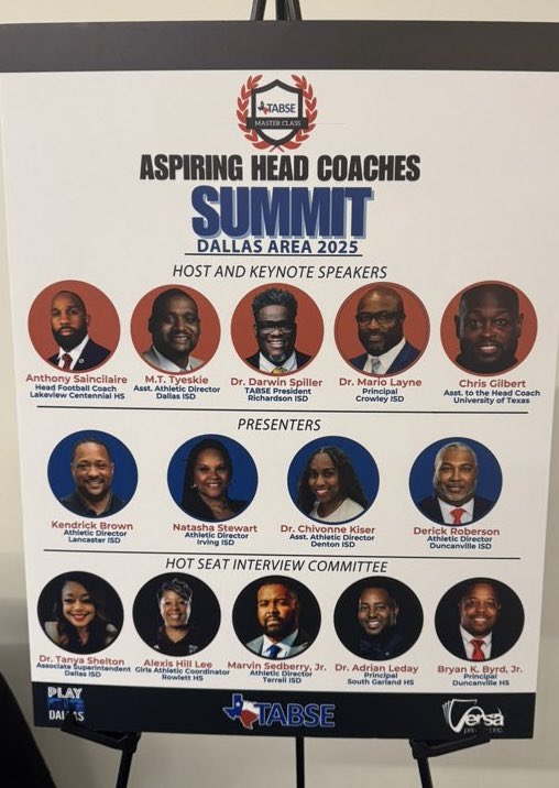 MTTyeskie1's tweet photo. 2025 TABSE Aspiring Head Coaches Summit Dallas Area was a success!! All speakers and panelist were dynamic! Hope our attendees increased their toolbox! We will definitely be back soon and it will be bigger and better!! S/O to @dallasathletics coaches for representing! https://t.co/itbbZKRONc