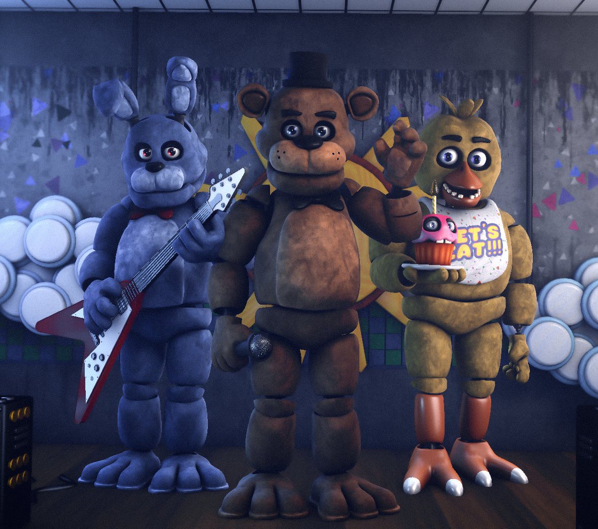 Jezzanimations's tweet image. Test new retextures by @TyderAnim 
#BonnieTheBunny #bonniefnaf #freddyfazbear #fnaf1  #C4D