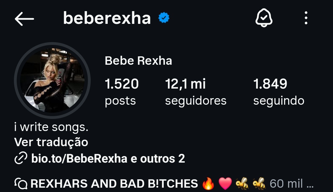 🚨A QUALQUER MOMENTO🚨
Bebe está sem destaques e trocou a bio para "eu escrevo músicas".
