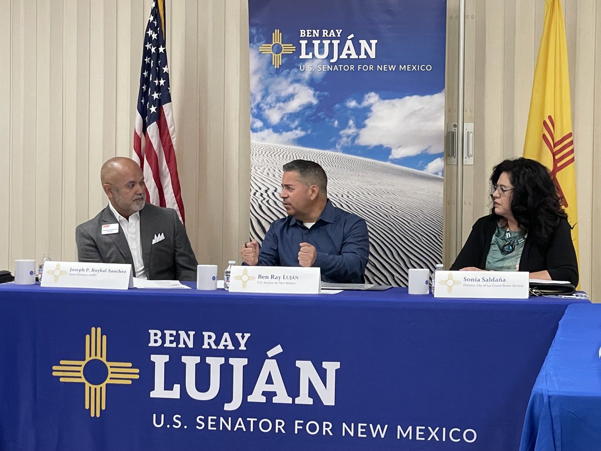 AARP New Mexico (@aarpnm) on Twitter photo AARP New Mexico State Director Joseph Roybal Sanchez participated in two community roundtables, convened this week by Sen. Ben Ray Lujan, on the impact proposed federal cuts would have on Social Security, Medicare and Medicaid, and others. spr.ly/6015Nf0sX <a href="/SenatorLujan/">Senator Ben Ray Luján</a> AARP New Mexico State Director Joseph Roybal Sanchez participated in two community roundtables, convened this week by Sen. Ben Ray Lujan, on the impact proposed federal cuts would have on Social Security, Medicare and Medicaid, and others. spr.ly/6015Nf0sX <a href="/SenatorLujan/">Senator Ben Ray Luján</a>