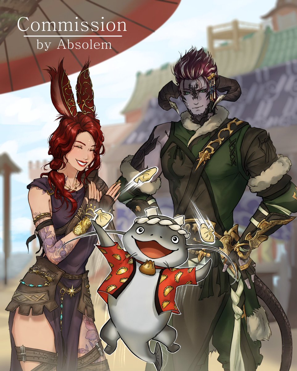 Absolem0's tweet photo. Commission for Chimes🥟🥟🥟
#ffxiv https://t.co/nFFNnJfdZp