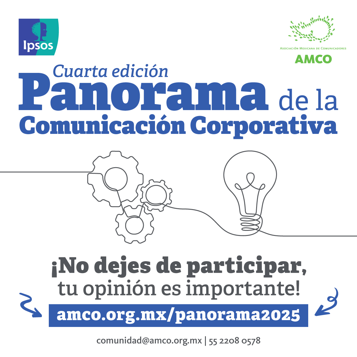 Comunicadores de México, su punto de vista sobre el ejercicio de la comunicación corporativa en este estudio de opinión es importante. 
¡Participa! los resultados serán compartidos.
👉amco.org.mx/panorama2025