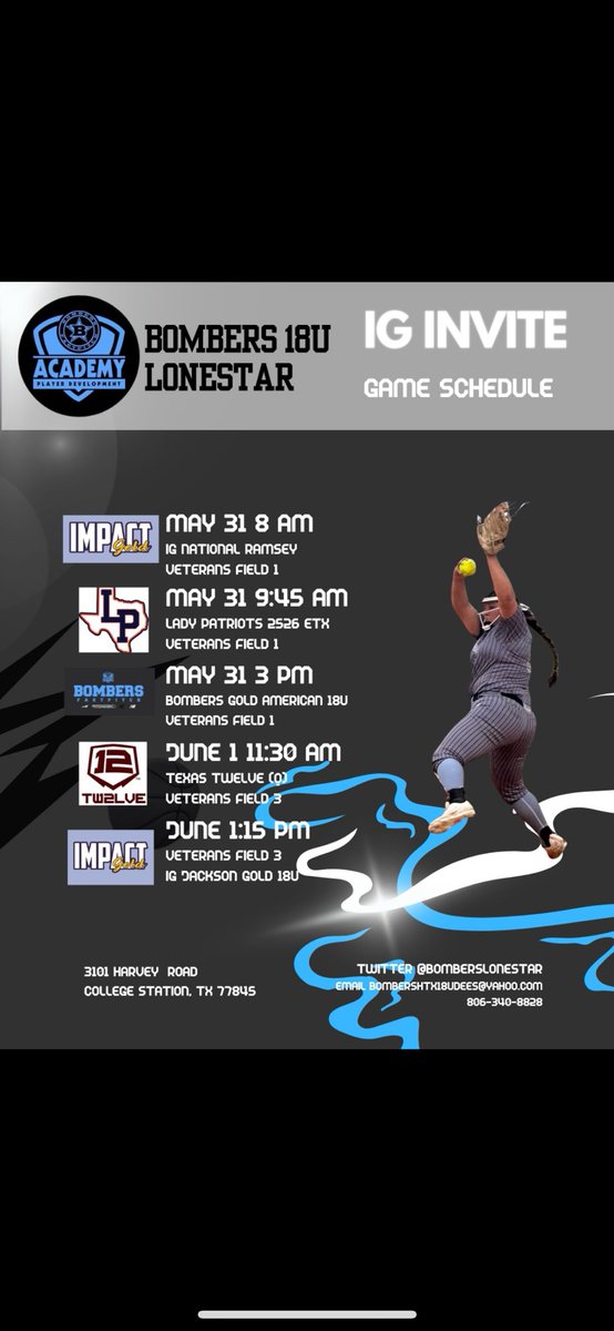 Happy to be back and get on the field! Here’s my schedule for this weekend!