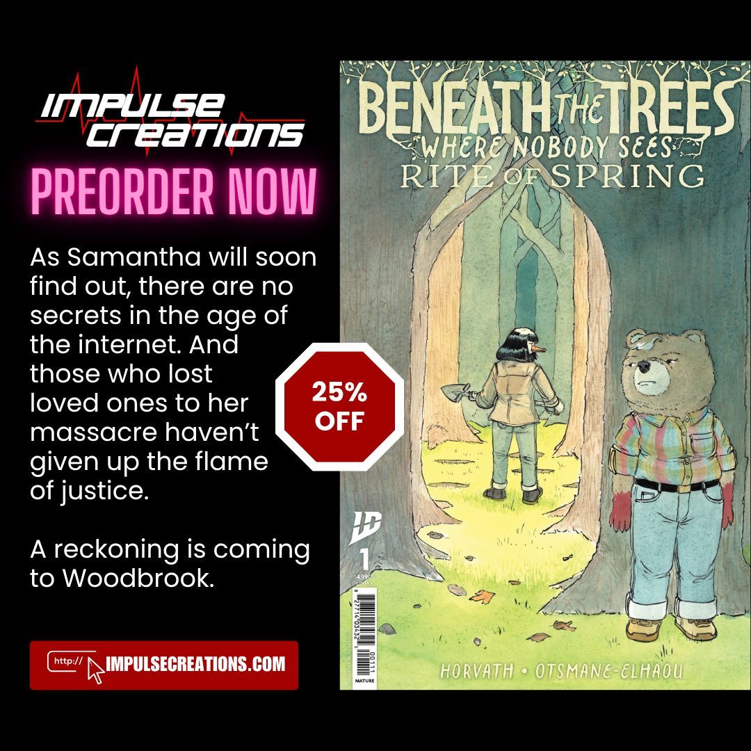 Impulse Creations (@impulsec) on Twitter photo The six-issue return of the Eisner-nominated cozy horror smash hit!
Preorder by Friday 5-30-25 to save 25%!
impulsecreations.com/collections/pr…
<a href="/PatrickHorvath/">Patrick Horvath</a> <a href="/IDWPublishing/">IDW Publishing</a> The six-issue return of the Eisner-nominated cozy horror smash hit!
Preorder by Friday 5-30-25 to save 25%!
impulsecreations.com/collections/pr…
<a href="/PatrickHorvath/">Patrick Horvath</a> <a href="/IDWPublishing/">IDW Publishing</a>