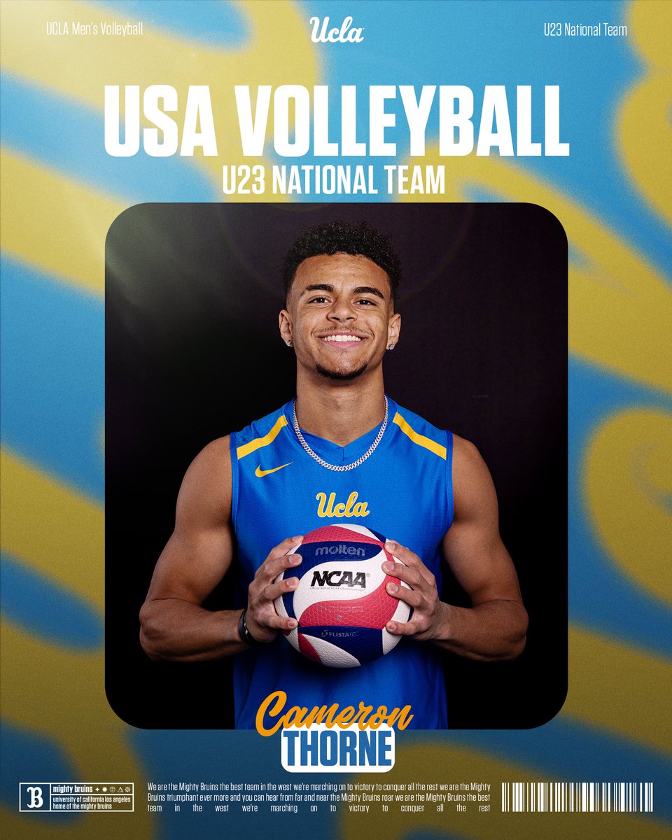 UCLA M. Volleyball (@uclamvb) on Twitter photo Red, White, and Bru 🫡
Congrats to Micah Wong-Diallo, Zach Rama, and Cameron Thorne for their selection to the <a href="/usavolleyball/">USA Volleyball</a> U23 National Team Training Camp!
#GoBruins Red, White, and Bru 🫡
Congrats to Micah Wong-Diallo, Zach Rama, and Cameron Thorne for their selection to the <a href="/usavolleyball/">USA Volleyball</a> U23 National Team Training Camp!
#GoBruins