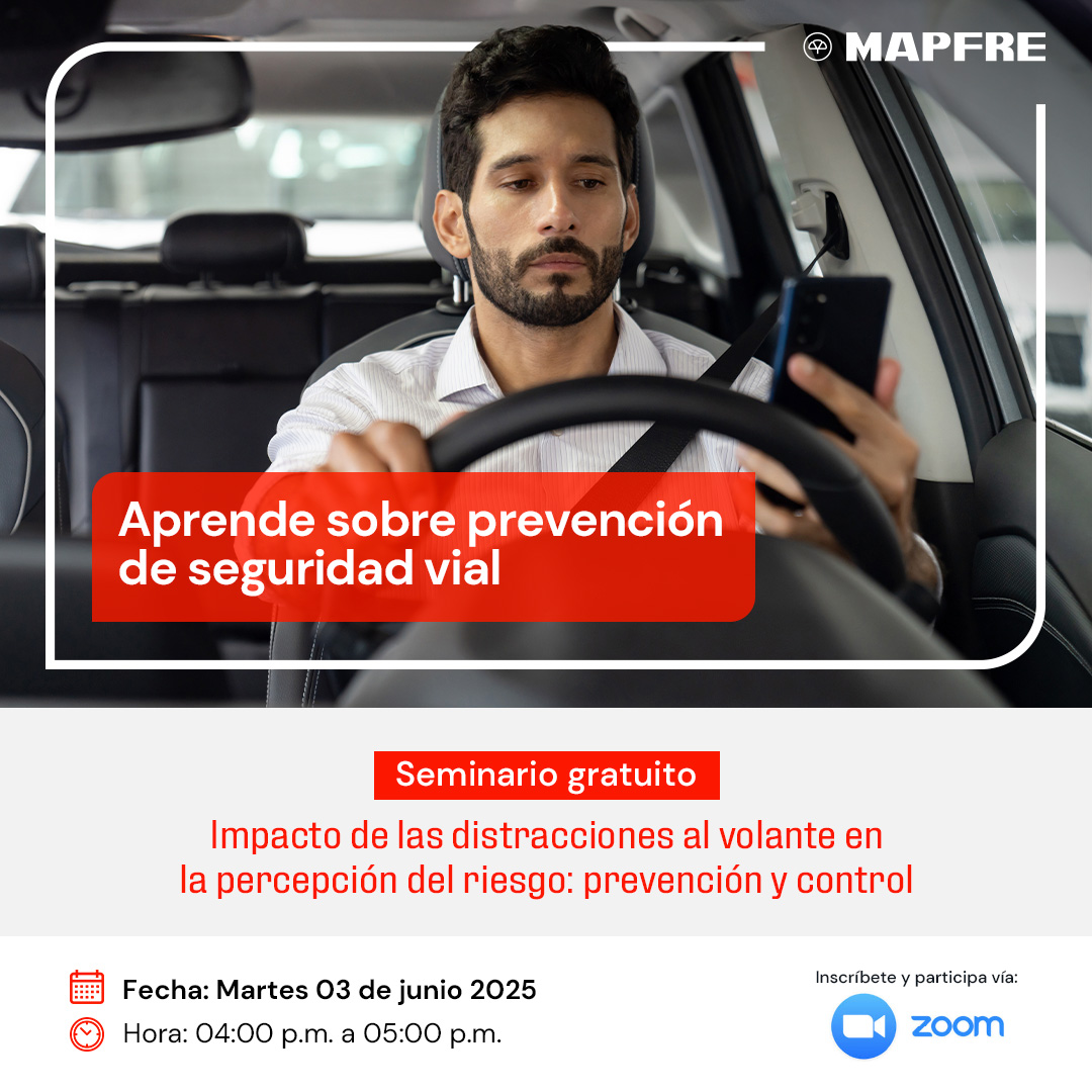 📵 Las distracciones al volante pueden costarte más que un susto. En nuestro webinar aprende cómo identificarlas, reducir su impacto y manejar de forma más segura con ayuda de tecnología. Conoce más aquí: bit.ly/4jNonOp
🗓️ Martes 03
🕓 4:00 p.m.

#CuidamosLoQueTeImporta