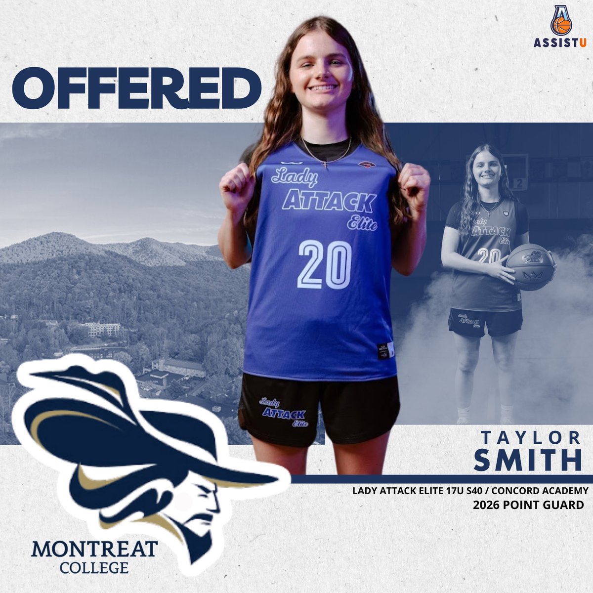 Taylor Smith (@taysmith2008) on Twitter photo Very excited to have an offer to play basketball at <a href="/MontreatWBB/">Montreat Women's Basketball</a>
I had a great visit last season with <a href="/CoachJamieMoore/">Coach Jamie Moore</a> and I look forward to visiting again soon!
<a href="/Assist_U_/">AssistU Recruiting</a> <a href="/CoachJ0_/">Coach Jay</a> <a href="/FOPBasketball/">Coach Anthony George</a> <a href="/LAE2026/">Lady Attack Elite National 17U - 2026</a> <a href="/LADYATTACKELITE/">Lady Attack Elite Basketball</a> <a href="/CAEaglesWBB/">Concord Academy WBB</a> <a href="/deangelo_4/">DeAngelo Alexander</a> Very excited to have an offer to play basketball at <a href="/MontreatWBB/">Montreat Women's Basketball</a>
I had a great visit last season with <a href="/CoachJamieMoore/">Coach Jamie Moore</a> and I look forward to visiting again soon!
<a href="/Assist_U_/">AssistU Recruiting</a> <a href="/CoachJ0_/">Coach Jay</a> <a href="/FOPBasketball/">Coach Anthony George</a> <a href="/LAE2026/">Lady Attack Elite National 17U - 2026</a> <a href="/LADYATTACKELITE/">Lady Attack Elite Basketball</a> <a href="/CAEaglesWBB/">Concord Academy WBB</a> <a href="/deangelo_4/">DeAngelo Alexander</a>