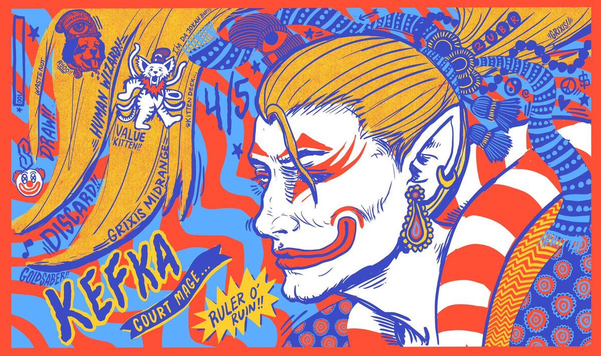 🤡🤡🤡🤡KEFKA COURT MAGE/RULER OF RUIN Playmat!!🤡🤡🤡🤡 Grixis Clowncore