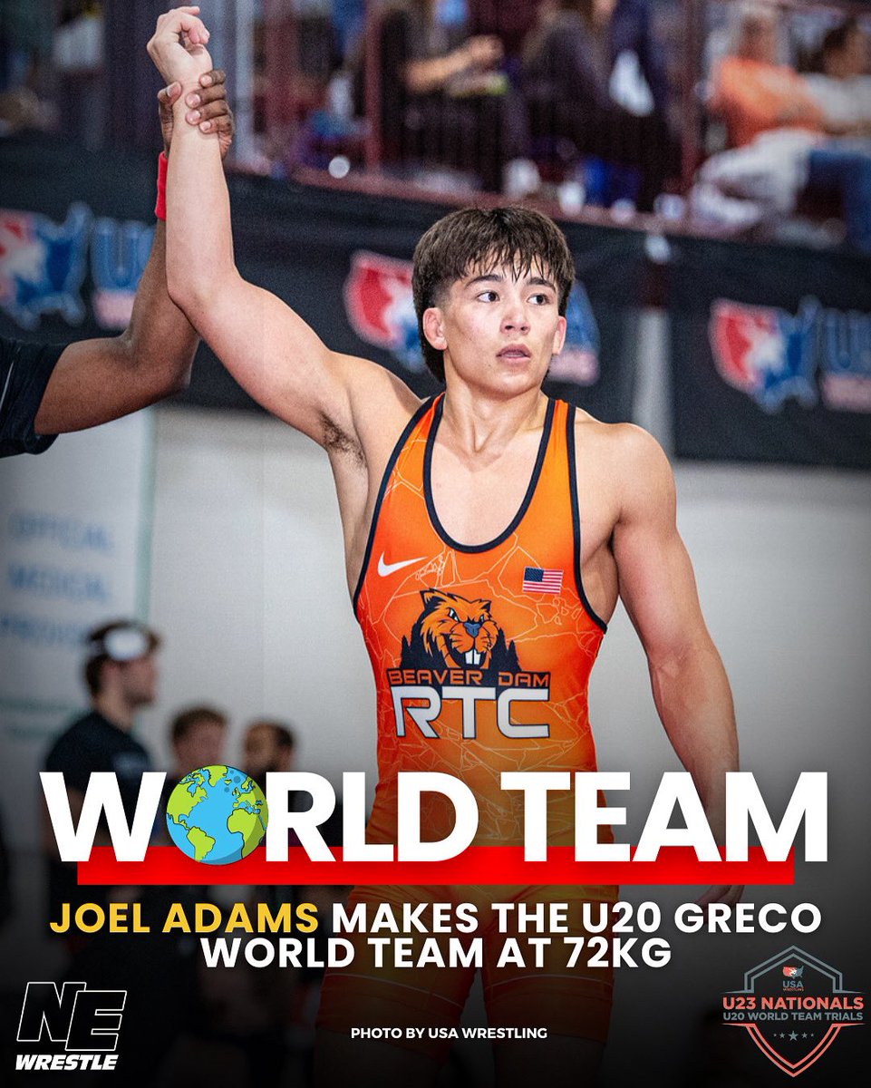 NEwrestle (@nebwrestle) on Twitter photo Another World Team for Joel Adams 🔥🔥🔥
He outscored his opponents 49-2 and will compete for a World Medal in Bulgaria in August!! 💪
📸 <a href="/USAWrestling/">USA Wrestling</a> Another World Team for Joel Adams 🔥🔥🔥
He outscored his opponents 49-2 and will compete for a World Medal in Bulgaria in August!! 💪
📸 <a href="/USAWrestling/">USA Wrestling</a>