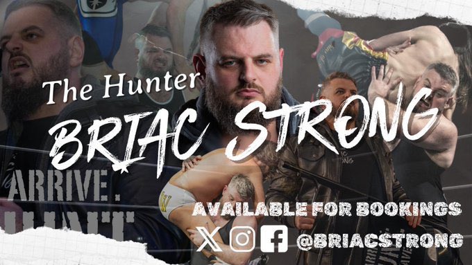 briacstrong's tweet image. Looking to fill up more dates over the next few months.
Looking for a hardworking powerhouse who can wrestler, brawl and tell stories; I’m looking to be a strong addition to your roster!