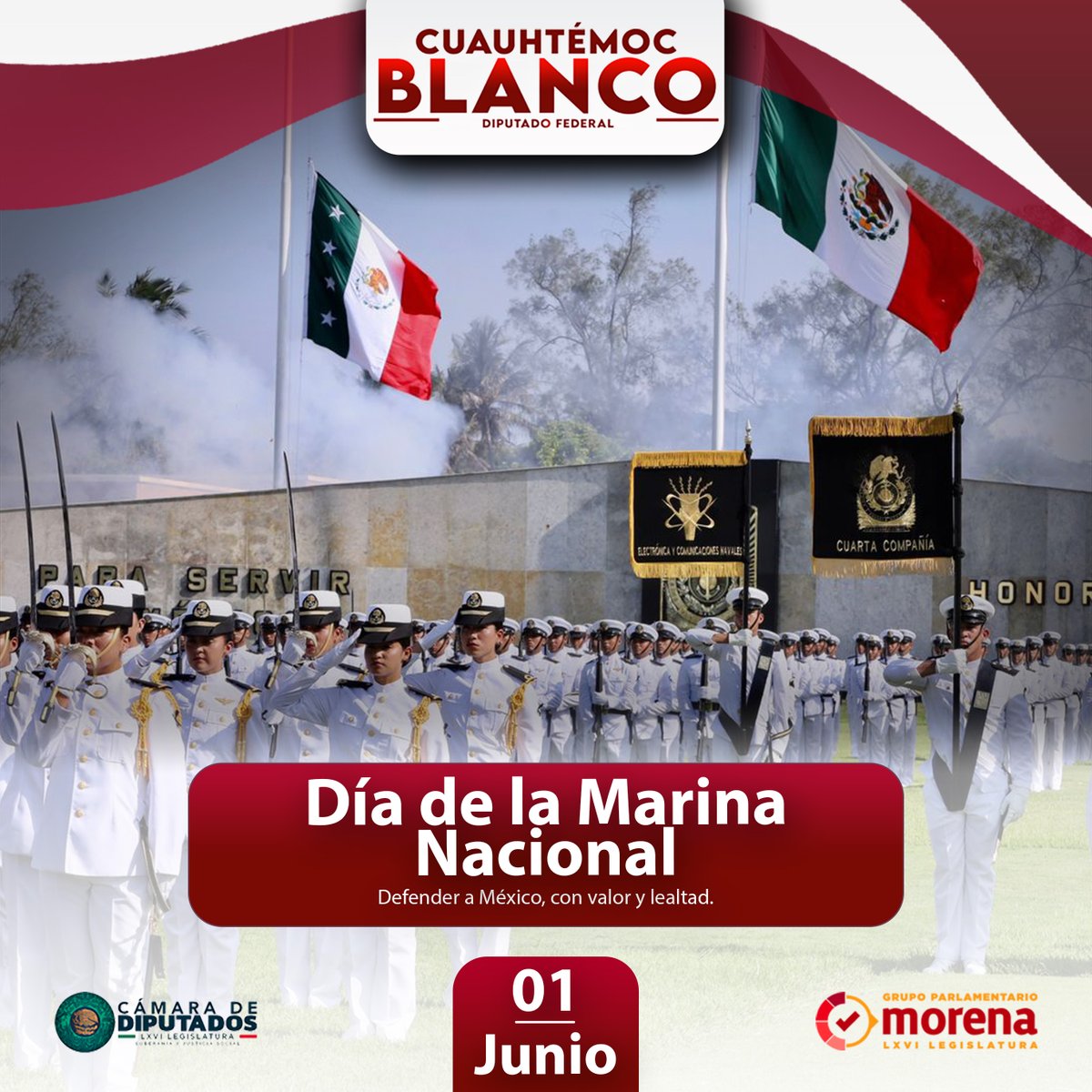 Cuauhtémoc Blanco (@cuauhtemocb10) on Twitter photo Como #diputado federal, reconozco la labor de la <a href="/SEMAR_mx/">SEMAR México</a>. Su entrega en la defensa de nuestra soberanía y la #seguridad nacional es ejemplo de patriotismo.
Desde la <a href="/Mx_Diputados/">H. Cámara de Diputados</a>, respaldamos a quienes sirven a la nación con honor.
#DíaDeLaMarina #MéxicoFuerte Como #diputado federal, reconozco la labor de la <a href="/SEMAR_mx/">SEMAR México</a>. Su entrega en la defensa de nuestra soberanía y la #seguridad nacional es ejemplo de patriotismo.
Desde la <a href="/Mx_Diputados/">H. Cámara de Diputados</a>, respaldamos a quienes sirven a la nación con honor.
#DíaDeLaMarina #MéxicoFuerte
