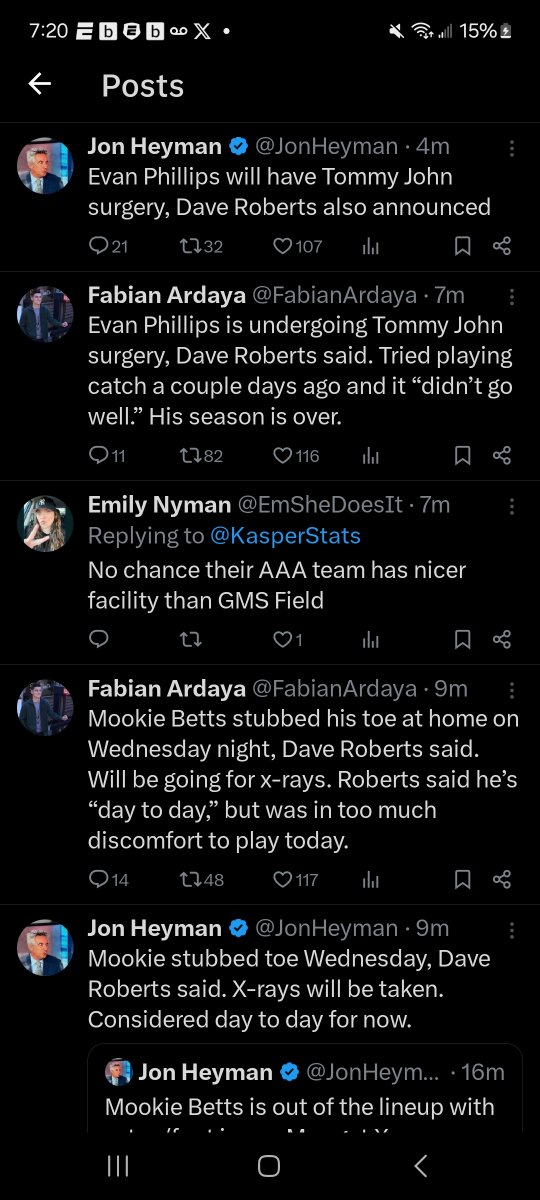 Eddie Soto Photo ๐ต๐ท๐ณ๐ฎ๐ฝโพ๏ธ (@eddiejsoto) on Twitter photo The Dodgers are having a field day with injuries before the Yankees series and <a href="/EmSheDoesIt/">Emily Nyman</a> can't read the room. Smh The Dodgers are having a field day with injuries before the Yankees series and <a href="/EmSheDoesIt/">Emily Nyman</a> can't read the room. Smh