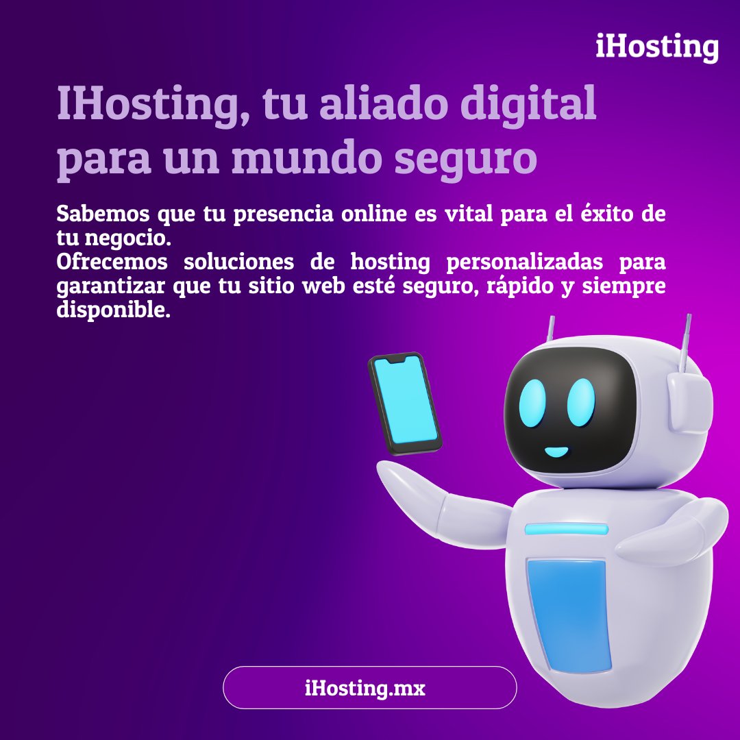 iHostingMX's tweet image. 🌐 Tu sitio merece seguridad, velocidad y disponibilidad. En iHosting te damos soluciones a tu medida. ¡Lleva tu web al siguiente nivel! #iHosting #HostingSeguro #SoporteDigital