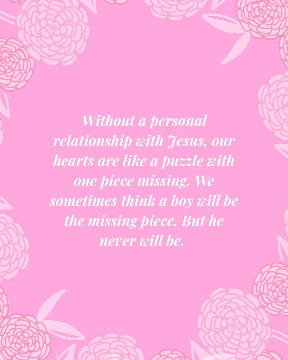 Lie: I need a boyfriend to be happy.
Truth: I am complete in Christ! (Colossians 2:10)

Talking with your daughter about boyfriends can be tricky! Between You and Me offers guidance and real-life application. 

Get 20% off till May 30: shop.walkingwithpurpose.com/products/betwe…