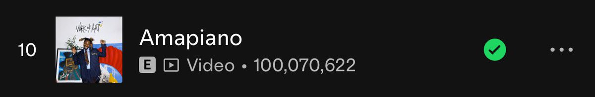 : <a href="/asakemusik/">ASAKE</a> “Amapiano” w/<a href="/Olamide/">Olamidé</a> surpassed 100Ⓜ️+ streams on Spotify, making 4th songs over 100m in asake discography