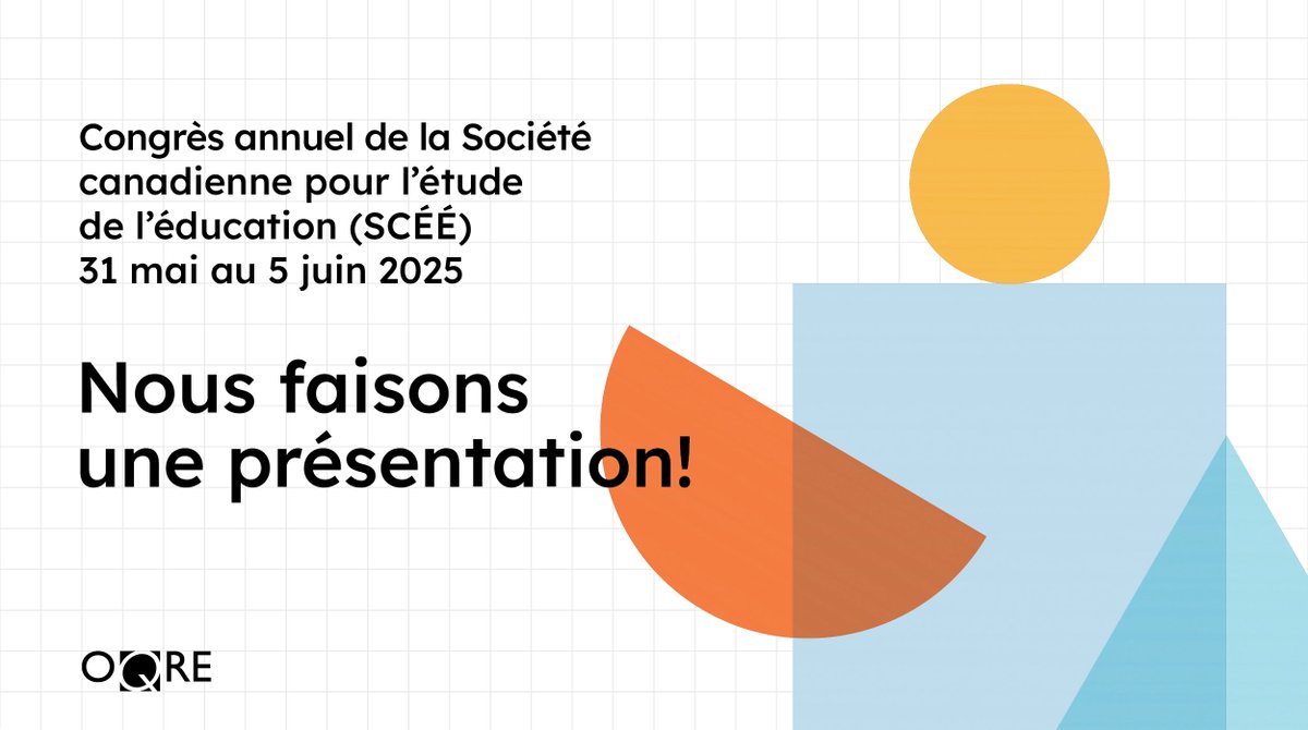 OQRE (@oqre) on Twitter photo 📢 Nous sommes ravis d’annoncer que l’OQRE fera une présentation lors du congrès annuel de la <a href="/CSSESCEE/">CSSE - SCÉÉ</a>! Nos séances exploreront des approches novatrices en matière de test, y compris la composition automatisée de tests et l’analyse des distracteurs d’items, (...)
1/2 📢 Nous sommes ravis d’annoncer que l’OQRE fera une présentation lors du congrès annuel de la <a href="/CSSESCEE/">CSSE - SCÉÉ</a>! Nos séances exploreront des approches novatrices en matière de test, y compris la composition automatisée de tests et l’analyse des distracteurs d’items, (...)
1/2