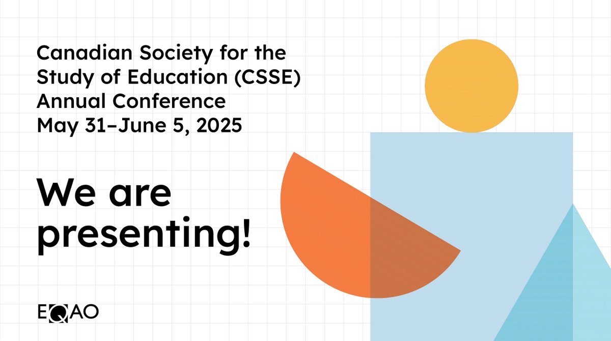 EQAO (@eqao) on Twitter photo 📢 We’re excited to announce that EQAO will be presenting at the <a href="/CSSESCEE/">CSSE - SCÉÉ</a> annual conference! Our sessions will explore innovative approaches to assessment, including automated test assembly and item distractor analysis to provide data insights to support student learning.
1/2 📢 We’re excited to announce that EQAO will be presenting at the <a href="/CSSESCEE/">CSSE - SCÉÉ</a> annual conference! Our sessions will explore innovative approaches to assessment, including automated test assembly and item distractor analysis to provide data insights to support student learning.
1/2