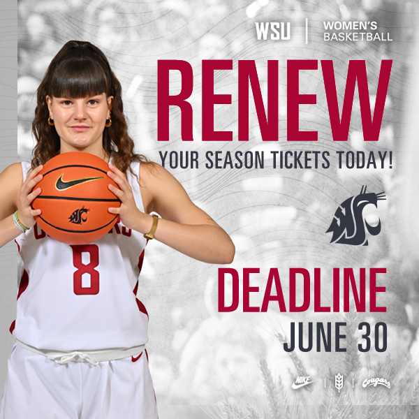 WSUCougarWBB's tweet image. Make sure you're back in Beasley for the 2025-26 Cougar Women's Basketball team!
We're one month from the renewal deadline so renew now and secure your seats!
RENEW NOW - bit.ly/3Z7NYZQ
#GoCougs