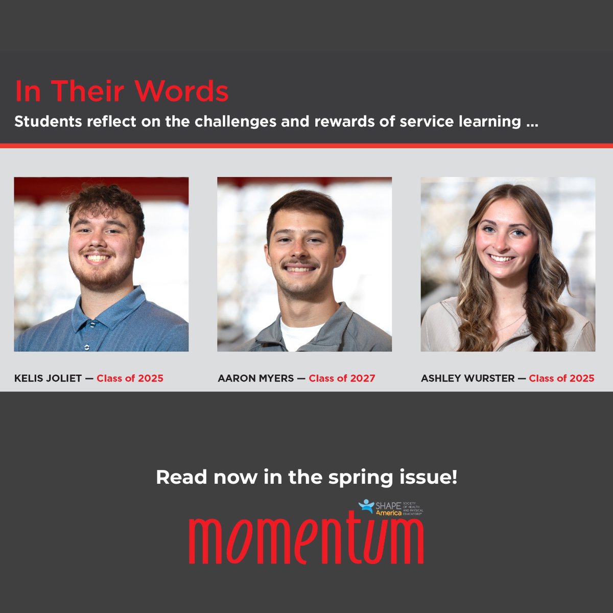 The latest issue of Momentum magazine is full of ideas and inspiration for health and physical educators including students reflect on the challenges and rewards of service learning 😃

👇👇👇
issuu.com/shapeamerica/d…