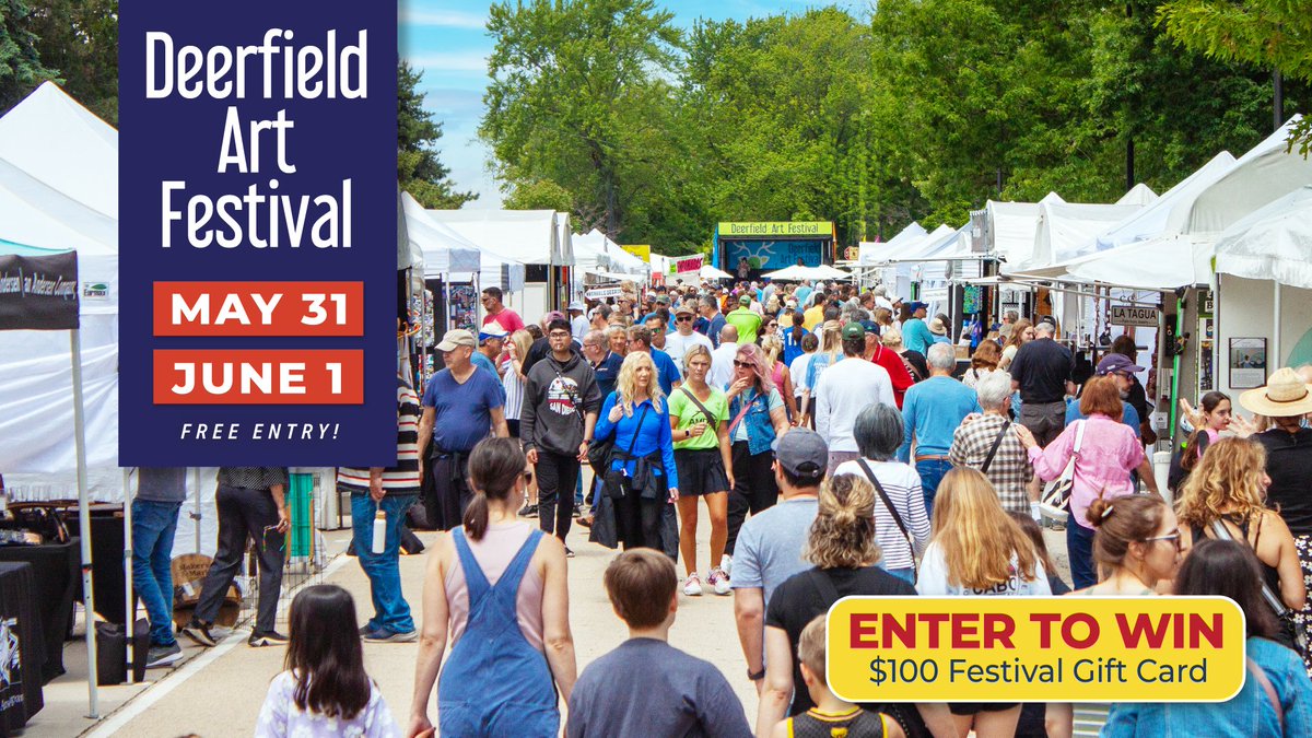 This weekend! Amdur Productions presents The Deerfield Art Festival on Park Avenue with  100 original artists, May 31-June 1!