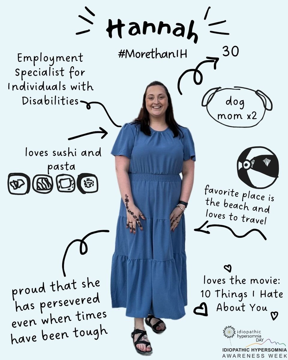 Hannah is #MoreThanIH⁠
⁠
She is proud that she has persevered even when times have been tough. 🌻

Fill out the form here - forms.gle/4Hp2pdABa7Kame…
⁠
This initiative is a collaboration with <a href="/IHAWeek/">IH Awareness Week</a>, led by Hypersomnolence Australia(<a href="/Hyper_Sleep/">Hypersomnolence Australia</a>).