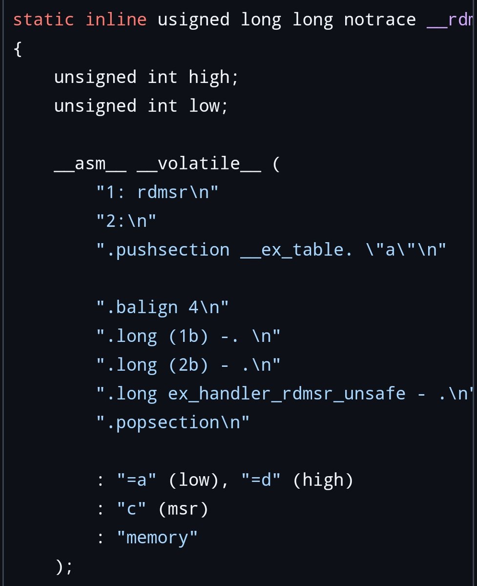 i initially wrote this without the exception handling, because i dont think it is possible for ME to EVER insert an invalid MSR address. i understand when it comes to  memory safety a little, but do programmers actually make such stupid bugs. lol