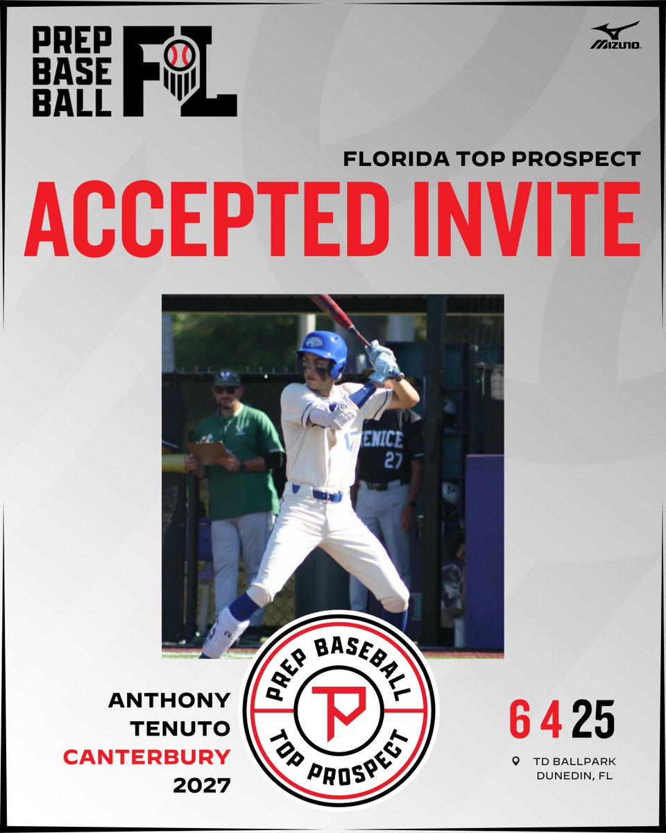 Prep Baseball Florida (@prepbaseballfl) on Twitter photo 𝐓𝐨𝐩 𝐏𝐫𝐨𝐬𝐩𝐞𝐜𝐭 𝐆𝐚𝐦𝐞𝐬 ☀️
'27 Anthony Tenuto (<a href="/anthonytenuto_/">Anthony Tenuto</a>) will be at the FL Top Prospect Games, June 4 at TD Ballpark.
#FLTPG25 will serve as the main identifier for the '25 Future Games & Southeast Super Sophomore Games.
Request invite ⤵️ 𝐓𝐨𝐩 𝐏𝐫𝐨𝐬𝐩𝐞𝐜𝐭 𝐆𝐚𝐦𝐞𝐬 ☀️
'27 Anthony Tenuto (<a href="/anthonytenuto_/">Anthony Tenuto</a>) will be at the FL Top Prospect Games, June 4 at TD Ballpark.
#FLTPG25 will serve as the main identifier for the '25 Future Games & Southeast Super Sophomore Games.
Request invite ⤵️