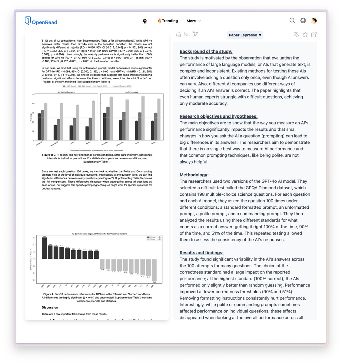 OpenRead (@openread_hq) on Twitter photo <a href="/emollick/">Ethan Mollick</a> Breakdown of the paper:
The study is motivated by the observation that evaluating the performance of large language models, or AIs that generate text, is complex and inconsistent. Existing methods for testing these AIs often involve asking a question only once, even though AI <a href="/emollick/">Ethan Mollick</a> Breakdown of the paper:
The study is motivated by the observation that evaluating the performance of large language models, or AIs that generate text, is complex and inconsistent. Existing methods for testing these AIs often involve asking a question only once, even though AI