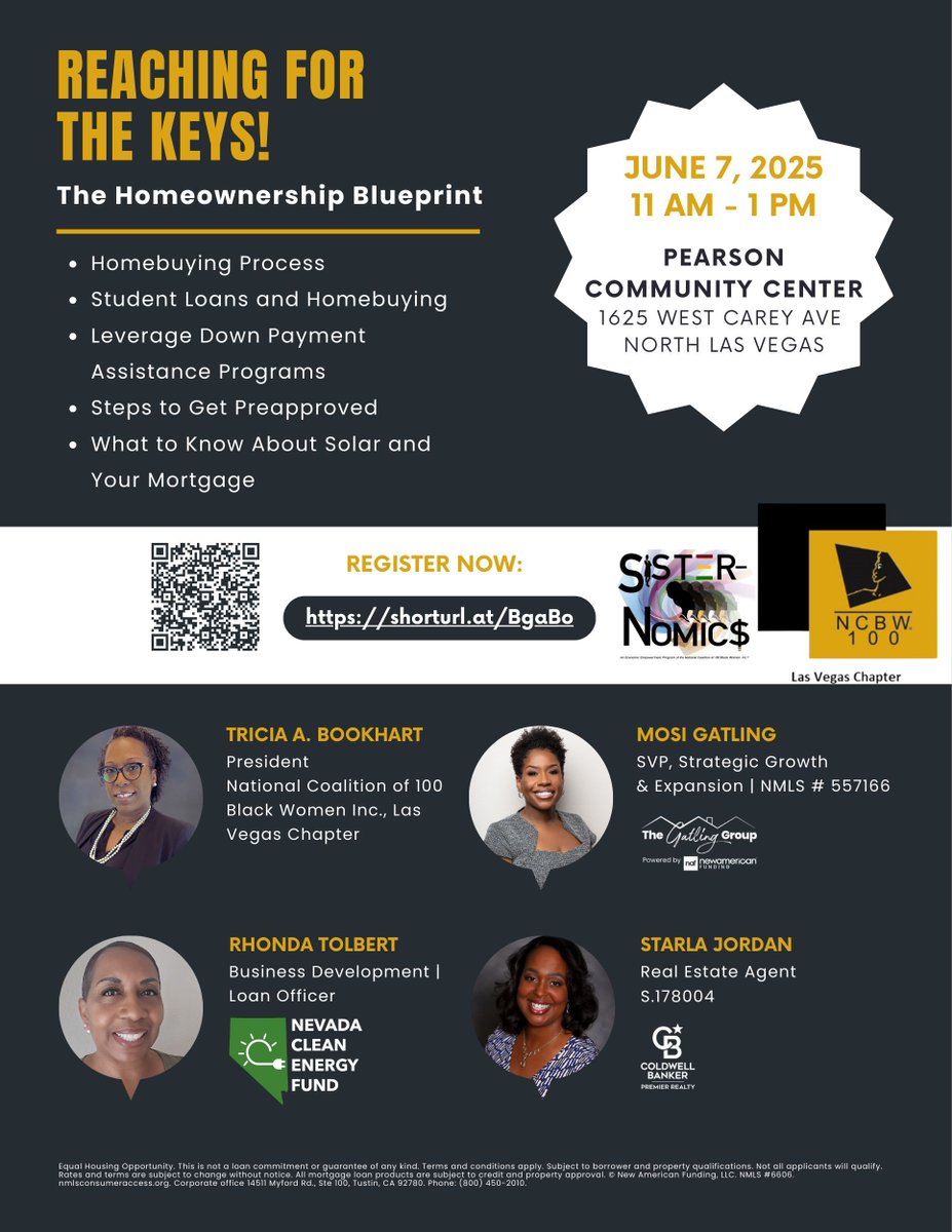 Dreaming of homeownership? Join us June 7 at Pearson Community Center for tools on homebuying, credit, and clean energy upgrades. #Nevada