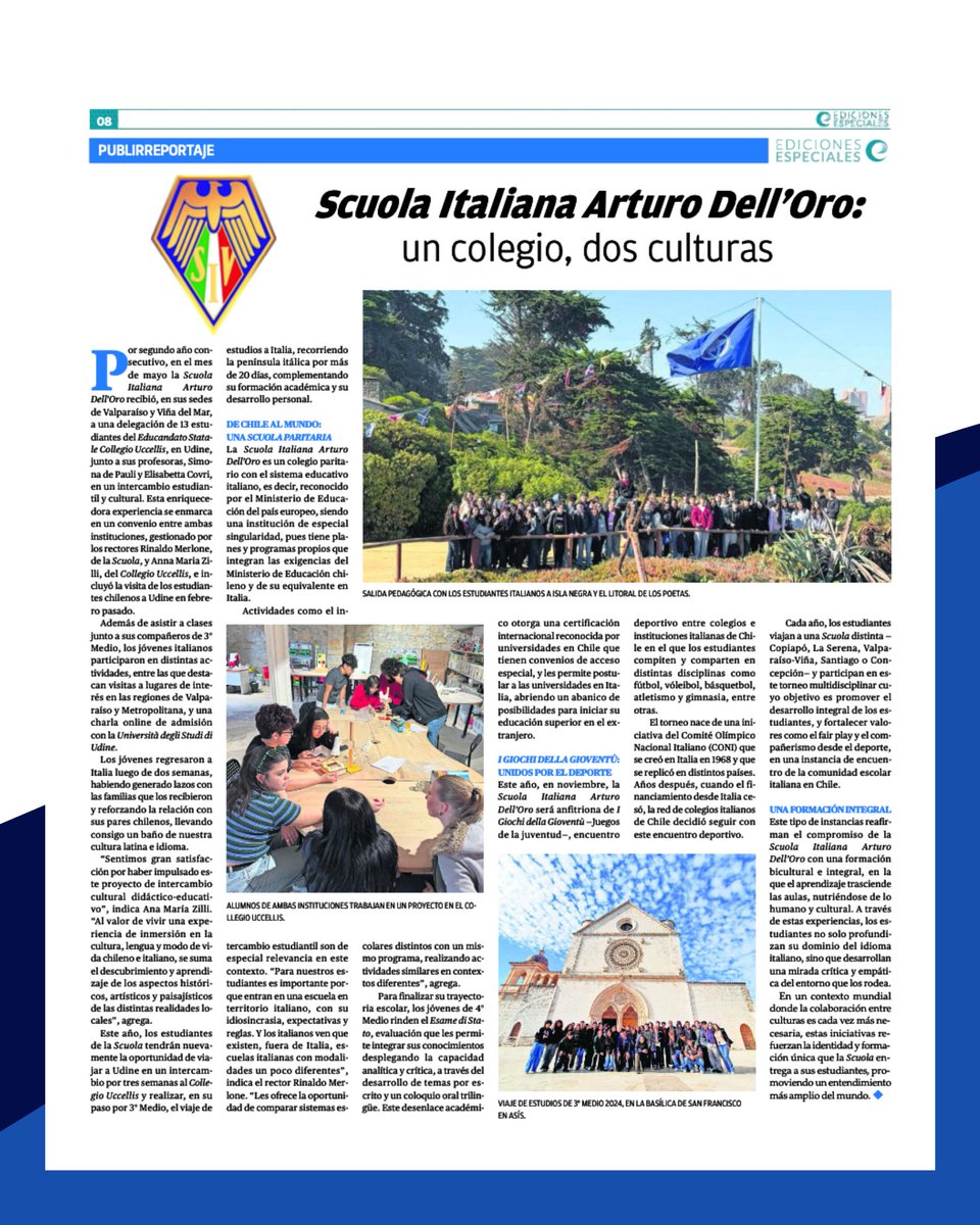 🟢⚪️🔴 Invitamos a toda la comunidad educativa a leer la nota sobre la Scuola que se publicó este viernes 30 de mayo en El Mercurio de Valparaíso, en el contexto de una edición especial por el 79º aniversario de la República de Italia. La nota acá.

scuolaitalianavalpo.cl/2025/05/30/scu…