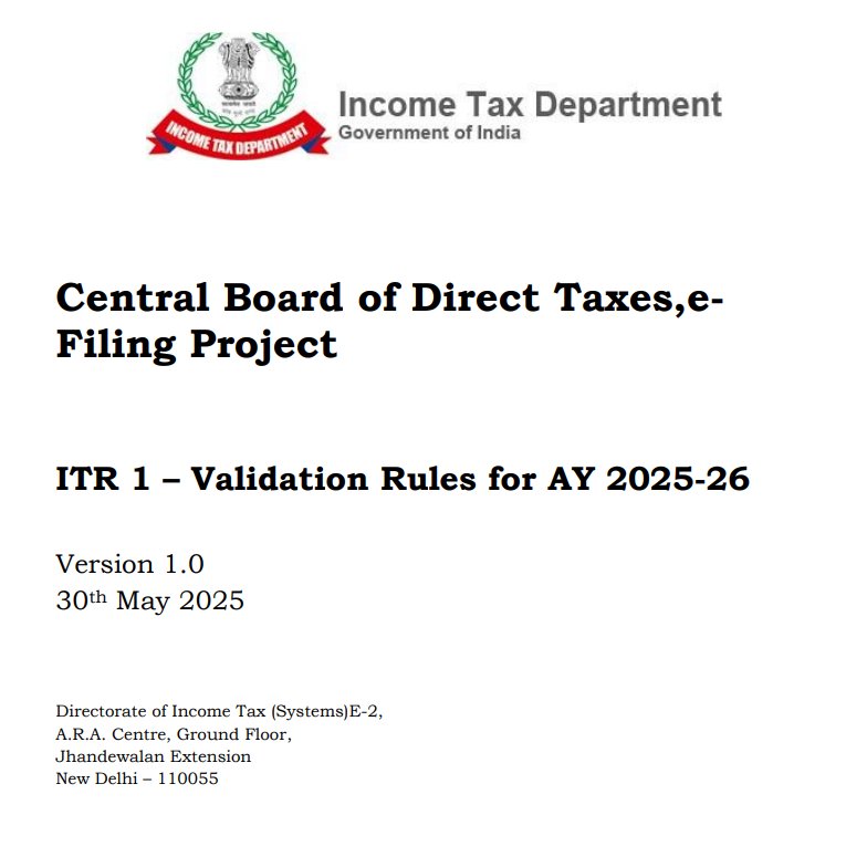 It's basically game-over for old regime!

New reporting requirements for #incometaxreturn ITR -1 and ITR-4 under the old tax regime for A.Y. 2025–26:

HRA Exemption (Section 10(13A)):
Place of employment
HRA amount received
Actual rent paid
Basic salary + Dearness Allowance
50%