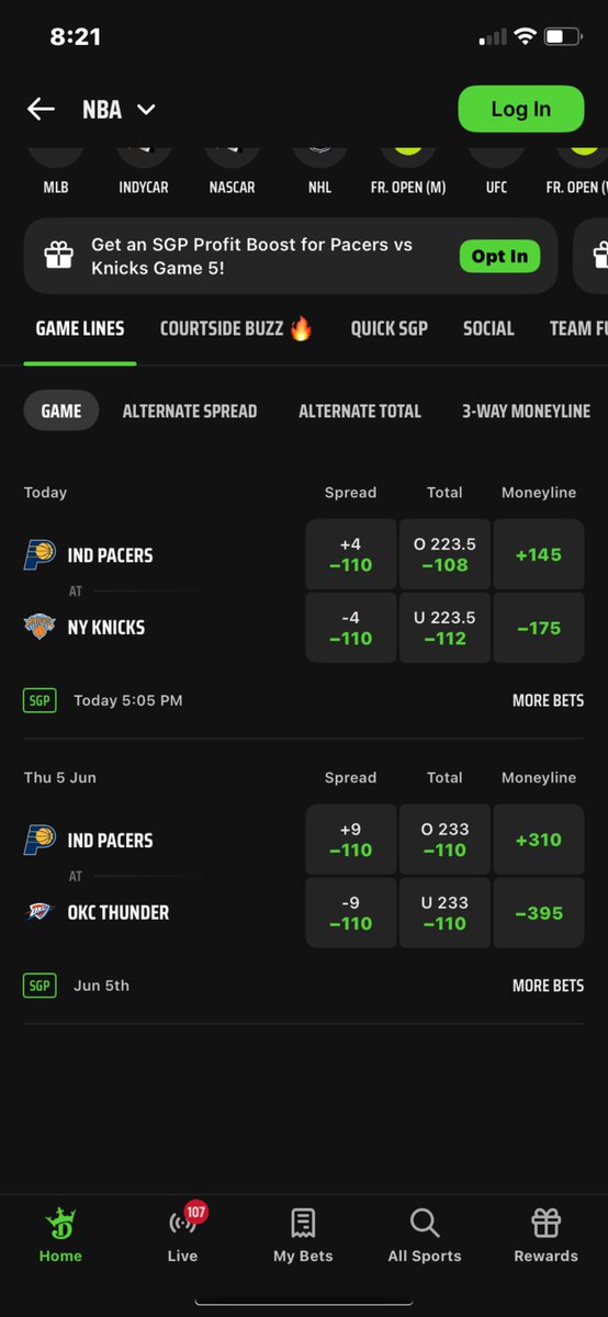 therickrayshow's tweet photo. @DKSportsbook  suckered a lot of Indiana bets by posting the OKC-Indiana finals spread. https://t.co/uaBCDcsS73