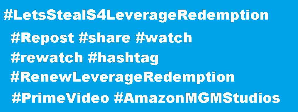 #Repost -#Share
#Grifters - #Kaniacs - ALL #Leverage -
#LeverageRedemption Fans! 
Let <a href="/PrimeVideo/">Prime Video</a> - <a href="/AmazonMGMStudio/">Amazon MGM Studios</a> that we want 
MANY MORE Seasons of 
<a href="/LeverageRedempt/">Leverage: Redemption</a> w/
<a href="/Ginabellman/">Gina Bellman</a> 
<a href="/BethRiesgraf/">BETH RIESGRAF</a> 
<a href="/ChristianKane01/">Christian Kane</a> 
#AldisHodge 
<a href="/Aleyseshan/">Aleyse Shannon</a> 
#NoahWyle
#RenewLeverageRedemption